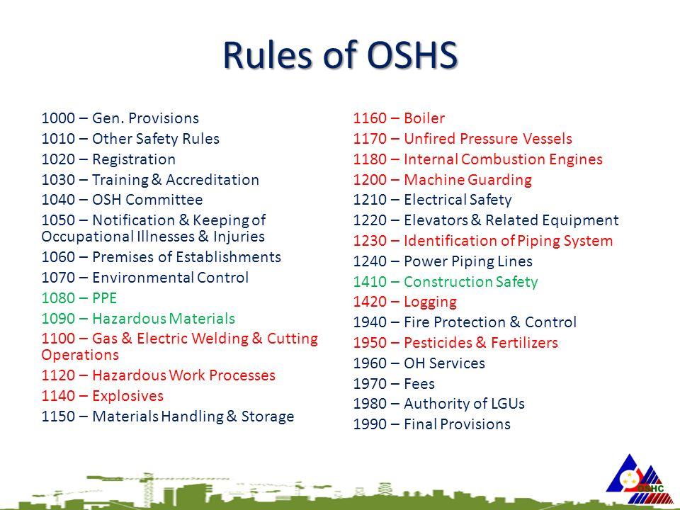 RULES OF OSHS