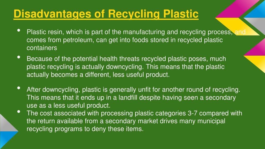 Disadvantages of Recycling Plastic